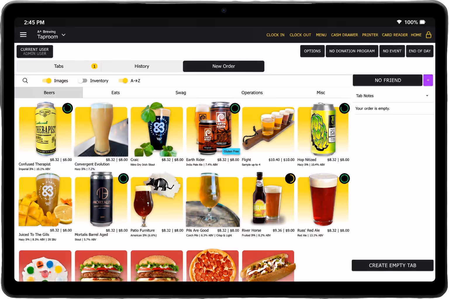 The BrewBill point-of-sale terminal